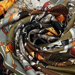 エルメス HERMES スカーフ 褐色の男達の伝説 カレ90 ブラウン