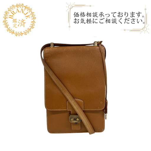エルメス HERMES ショルダーバッグ サックアデペッシュDPLG ベージュ