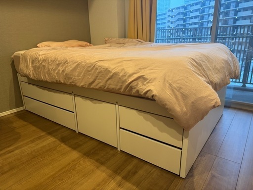 収納付きセミダブルベット一式\n