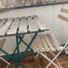 IKEA　テーブル＆チェア2脚 セット　屋外用の画像