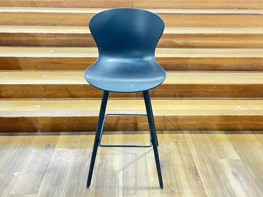 パブリックMC-132-3 カウンターチェア背座一体型 合成皮革ブラック 脚