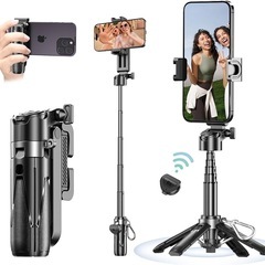 新品未使用　自撮り棒 多機能スマホグリップ 業界超ミニ·四脚安定...