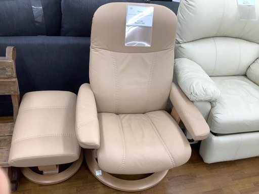 90分の無料軽トラック貸出サービス！【Ekornes】(エコーネス)　ストレスレスチェア(アイボリー)