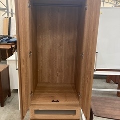 【KJ079】中古美品 クローゼット ワードローブ スリム収納　衣装ケース　引き出し 大川家具　検)一人暮らし 家具 収納 ダイニング リビング キッチン 冷蔵庫 洗濯機 テーブル ラック レンジ キャビネット ソファの画像