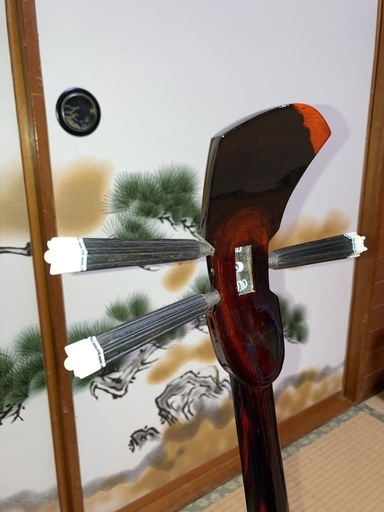 3月14日終了！沖縄三線　八重山黒木【クルチ】本蛇皮一枚張り！値下げしました！210000円①