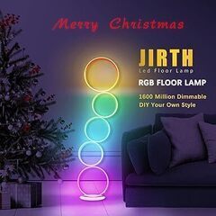 JIRTH RGB フロアランプ 調光調色 フロアライト 変色 LED フロアスタンド リモコン付き アプリ制御 スマート スタンドランプ Compatible with Alexa おしゃれ イルミネーション 間接照明 アンビエントライト リング パーティー ゲームルーム ホワイト　まとめ買い歓迎　卸ます　アマゾン引き上げ商品　倒産品　ネット商材　卸ます　転売　アマゾン引き上げ商品　卸し　問屋　倒産品　転売OK　ネット商材　アマゾン　商品　景品　コンペの画像