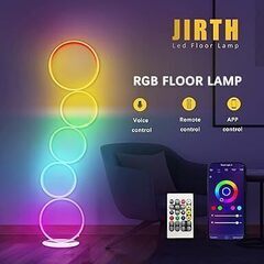 JIRTH RGB フロアランプ 調光調色 フロアライト 変色 LED フロアスタンド リモコン付き アプリ制御 スマート スタンドランプ Compatible with Alexa おしゃれ イルミネーション 間接照明 アンビエントライト リング パーティー ゲームルーム ホワイト　まとめ買い歓迎　卸ます　アマゾン引き上げ商品　倒産品　ネット商材　卸ます　転売　アマゾン引き上げ商品　卸し　問屋　倒産品　転売OK　ネット商材　アマゾン　商品　景品　コンペの画像