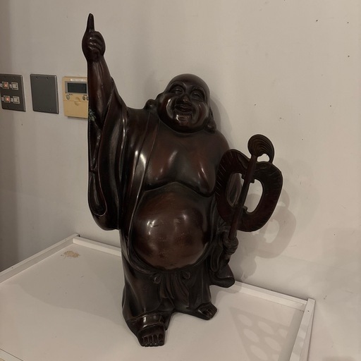 【布袋様 置物】 金属製 縁起物 七福神 オブジェ 金属工芸品