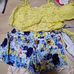 水着イエロー×ブルー4点セットの画像