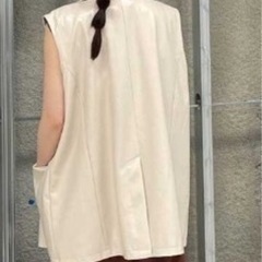 CRASH SYNTHETIC LEATHER N/S JACKET アイボリーの画像