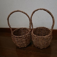 花　カゴ　鉢植え　2つセット