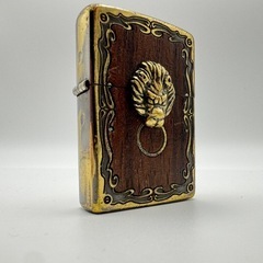 【一品限定】ZIPPO 2010 限定モデル ライオンウッドインレイ アンティーク仕上げ 両面ライターの画像