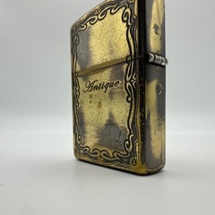 【一品限定】ZIPPO 2010 限定モデル ライオンウッドインレイ アンティーク仕上げ 両面ライターの画像