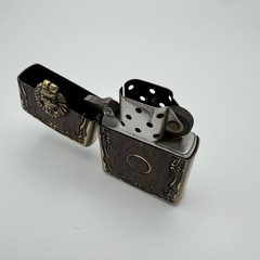 【一品限定】ZIPPO 2010 限定モデル ライオンウッドインレイ アンティーク仕上げ 両面ライターの画像