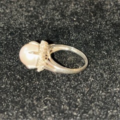 PT900　メレダイヤモンド　パール　リングの画像