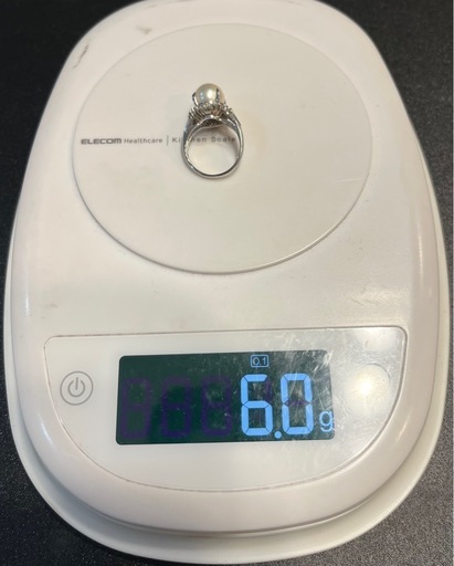 PT900　メレダイヤモンド　パール　リング