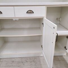 J6955　NITORI　ニトリ　キッチンボード　ミランダ2　120WH　ホワイトウォッシュ　クリーニング済み【リユースのサカイ柏店】参考価格69,990円の画像