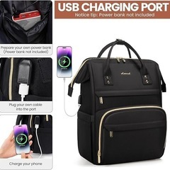 【極美品】LOVEVOOK ノートパソコン用バックパック レディース ファッション 旅行用バッグ ビジネス コンピューター ウォレット ワークバッグ USBポート付きの画像