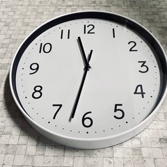 シンプル ホワイト アナログ時計 直径約30cm 【騒音なし】　定番　人気　新生活　引っ越し　家具 時計 掛け時計の画像