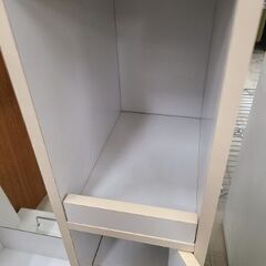 J6963　ぽん家具　全身鏡付き収納棚　ホワイト　クリーニング済み【リユースのサカイ柏店】参考価格19,380円の画像