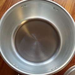 【新品】アルミ鍋 蓋付 両手鍋 調理器具 昭和レトロの画像