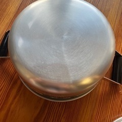 【新品】アルミ鍋 蓋付 両手鍋 調理器具 昭和レトロの画像