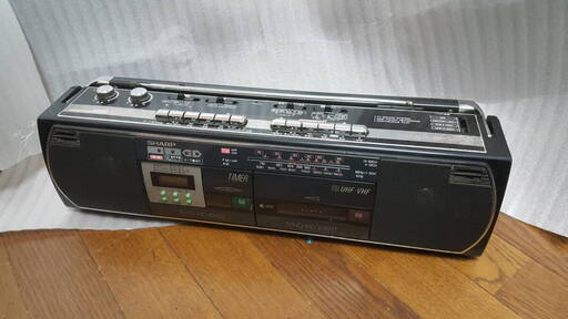SHARP シャープ ステレオダブルカセット QT-Y4-BK ラジカセ ジャンクにて