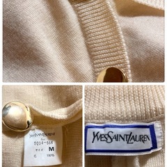 ご購入者様決定꒰YVES SAINT LAURENT꒱ニット膝丈ワンピース大人可愛い白系訳ありの画像