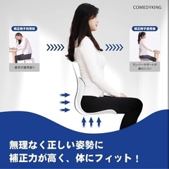 値引き受け付けます ✭新品未使用品　グレー　姿勢サポートチェア (2024 アップグレード 腰痛) 骨盤サポートチェア 骨盤と腰をサポート 高反発メモリーコットン 腰椎 姿勢矯正 クッション の画像