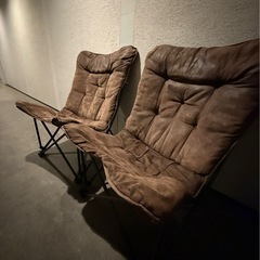 【成約済】コンパクトになる_快適ハイバックチェア2脚セット