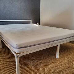 IKEA GRIMSBU グリムスブ ベッドフレーム, ホワイト, 140x200 cmの画像