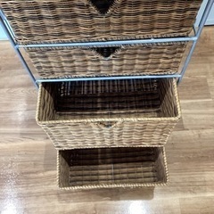 キャスター付きラタンチェスト【町田市再生家具】243448の画像