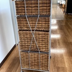 キャスター付きラタンチェスト【町田市再生家具】243448の画像