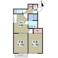 YY🍀敷金、礼金、仲介手数料ゼロ✨フリーレント1ヶ月🤩２DK🍀カップル・ファミリーにおススメのお部屋👌の画像
