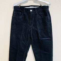 台湾NETブラック コーデュロイ ストレートパンツの画像