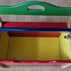 ベンチ型オモチャ収納箱の画像