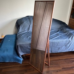 無印良品  ウォールナット材 スタンドミラー 