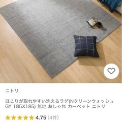 ニトリ 洗えるラグ 185×185の画像