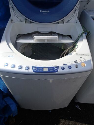 R250313-004Z 【複数在庫有】Panasonic NA-FS80H3 8㎏ 洗濯機 eco wash 中古品 キズ汚れ割れ劣化有 残り3台
