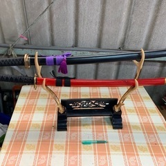 玩具、刀、鹿の角刀掛け、セット