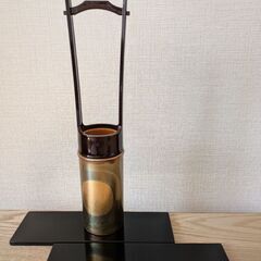 手桶花生（花台付） 金沢箔 『箔一』　茶道具の画像