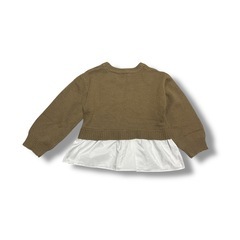 フリル付きブラウンニット 120cmの画像