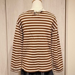 サマンサモスモス☆長袖ボーダーニット ラウンドネック リボン ガーリー 万能の画像