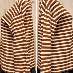 サマンサモスモス☆長袖ボーダーニット ラウンドネック リボン ガーリー 万能の画像