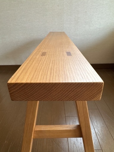 無印良品　無垢材ベンチ・オーク材・大
