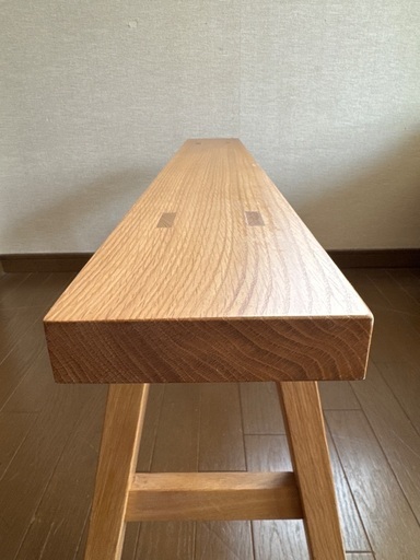 無印良品　無垢材ベンチ・オーク材・大