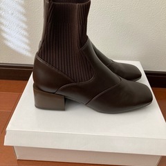 ニットブーツ　ブラウン　Mの画像