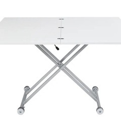 ディノス　伸長式ガス圧昇降式テーブル　ホワイト色の画像