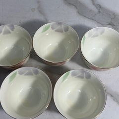 ☆値引き☆O 2503-381 紫峰窯 湯のみ ５客&急須 バラ売り不可 キズ 汚れありの画像