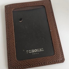【中古品】renoma カードケース 定期入れ ブラウン レザー...